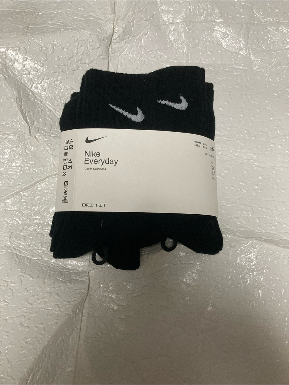 Nike Black Everyday Dri-FIT Crew Socks - Pack Never Used perfect